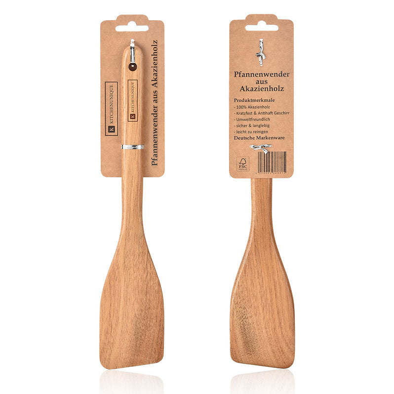 KITCHENUNIQUE® Kochlöffel 30cm aus 100% Akazienholz, Holzlöffel, geölt.