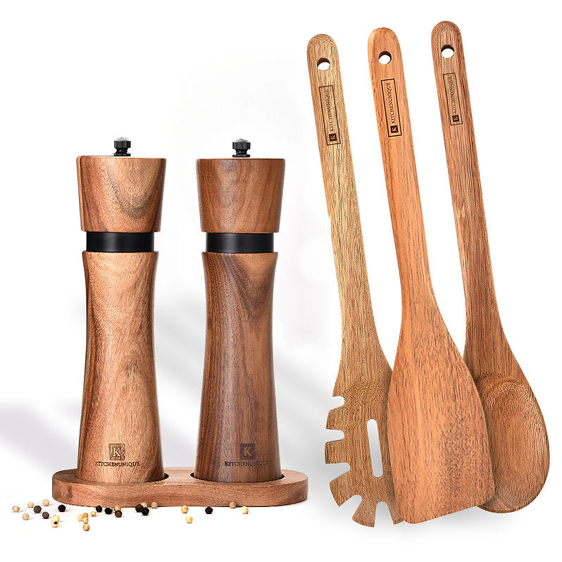 Sparset 8-Teilig - Gewürzmühlenset + Utensilienset