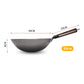 Handgeschmiedeter Eisen-Wok mit Holzgriff – 30/32 cm, antihaftbeschichtet, chemikalienfrei, für Gasherde