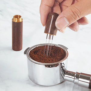 Barista WDT Tool – Espresso Kaffee Rührer mit Holzgriff & Edelstahl-Nadeln für gleichmäßige Kaffee-Extraktion