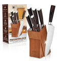 KITCHENUNIQUE® Messerblock Set 6-Teilig Pakka/Akazienholz Messerset Chefmesser