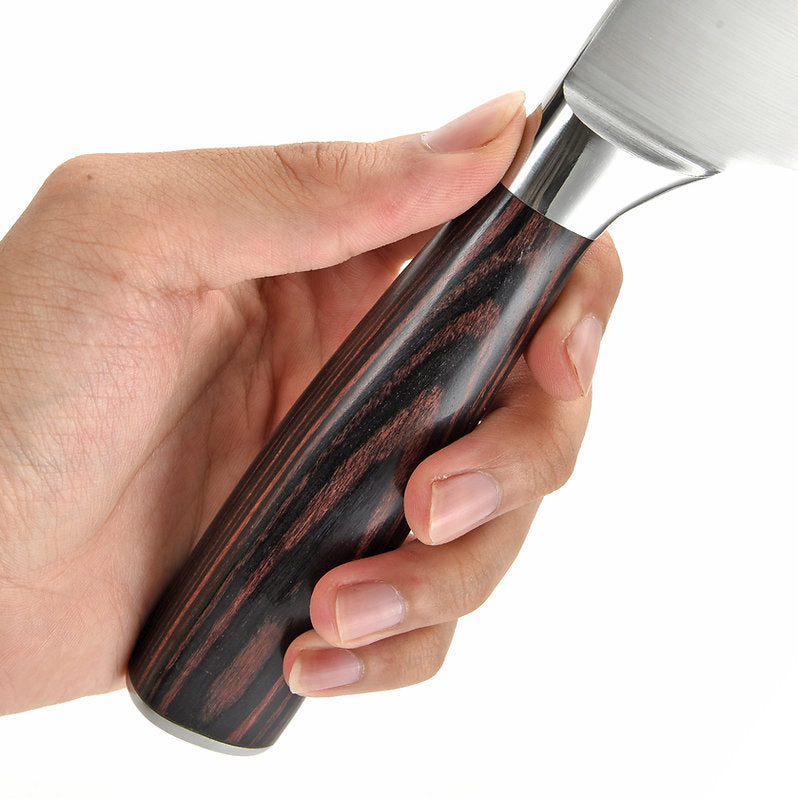 KITCHENUNIQUE® Messerblock Set 6-Teilig Pakka/Akazienholz Messerset Chefmesser